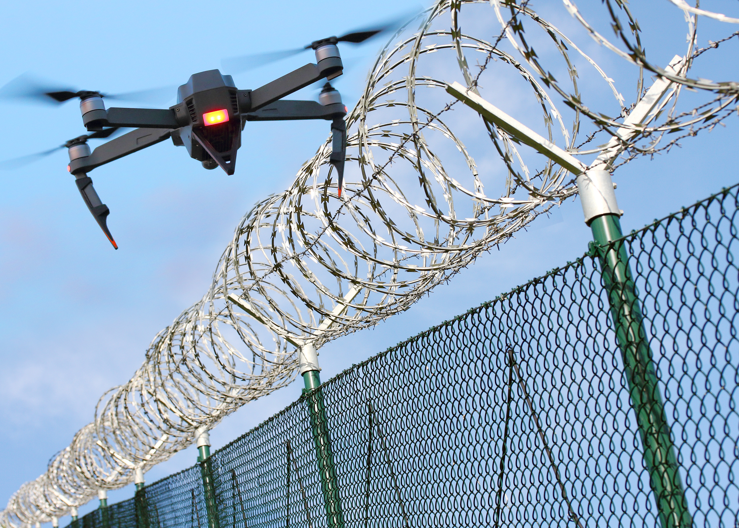 Drone,Monitoring,Barbed,Wire,Fence,On,State,Border,Or,Restricted Defensetech Expo